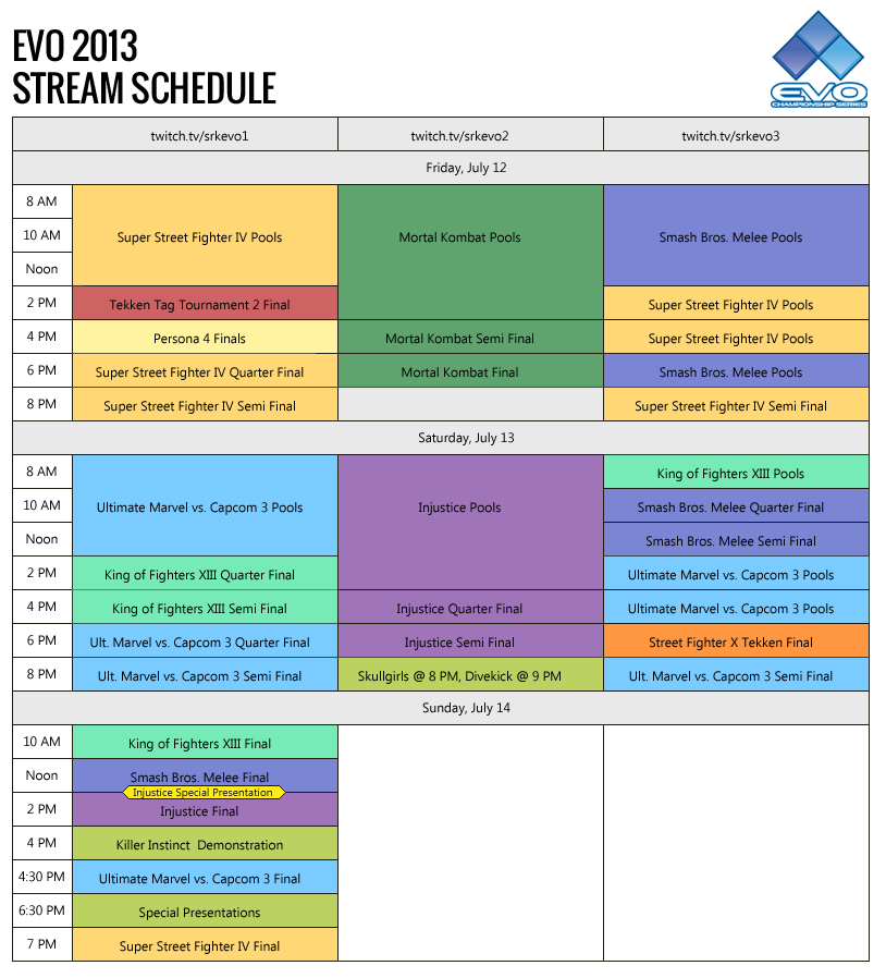 evo-stream-schedule